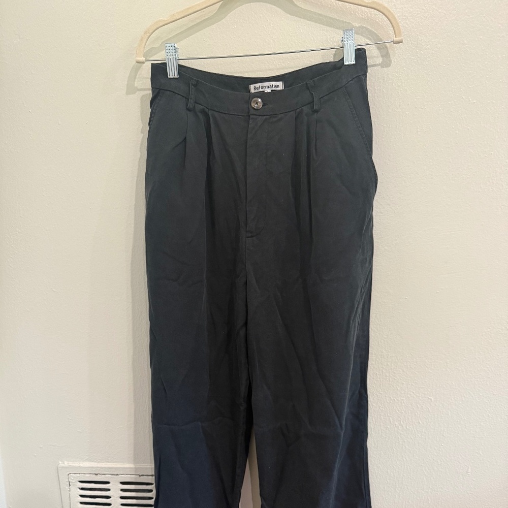 Reformation washed black tencel pant - size 6